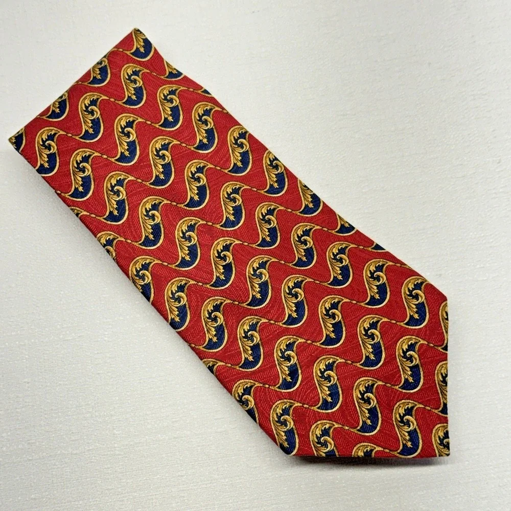Countess Mara Silk Tie Mens OS‎ Red Gold Baroque Scroll Luxury Formal Academic